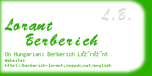 lorant berberich business card